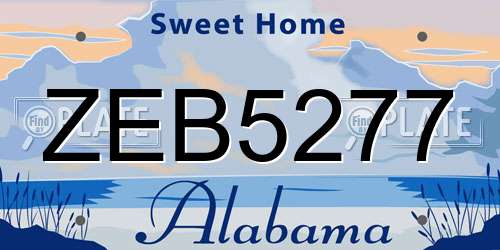 ZEB5277 Alabama License Plate