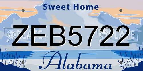 ZEB5722 Alabama License Plate