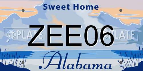 ZEE06 Alabama License Plate