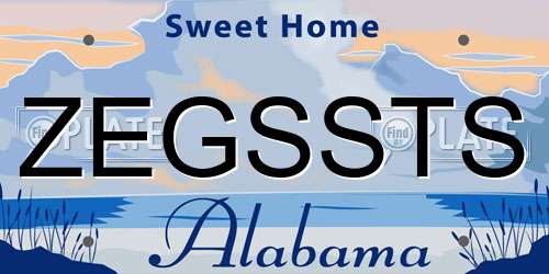 ZEGSSTS Alabama License Plate