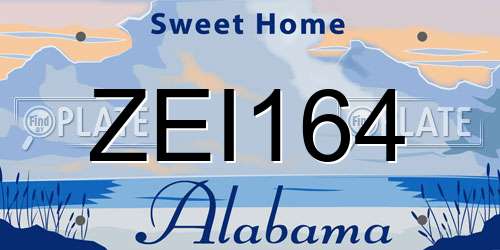 ZEI164 Alabama License Plate