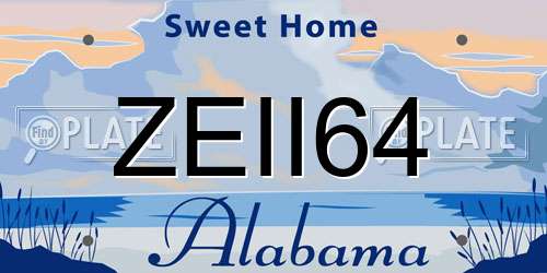 ZEII64 Alabama License Plate