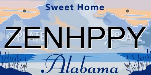 ZENHPPY Alabama License Plate