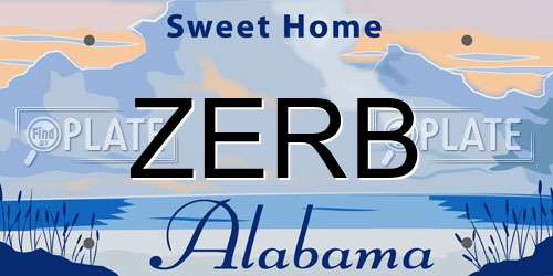 ZERB Alabama License Plate