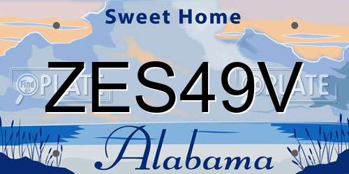 ZES49V Alabama License Plate