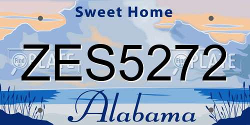 ZES5272 Alabama License Plate