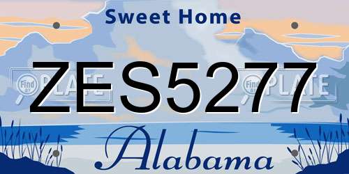 ZES5277 Alabama License Plate