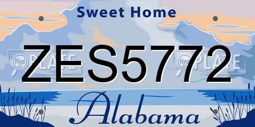 ZES5772 Alabama License Plate