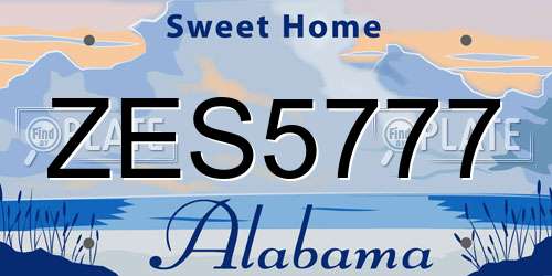 ZES5777 Alabama License Plate
