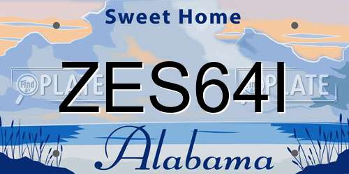 ZES64I Alabama License Plate