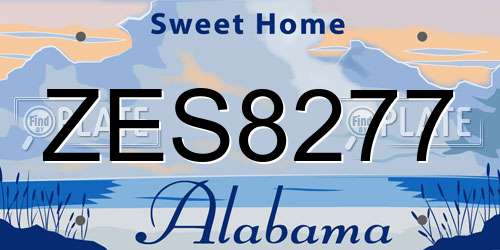 ZES8277 Alabama License Plate