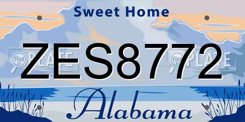 ZES8772 Alabama License Plate