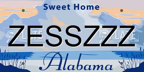 ZESSZZZ Alabama License Plate