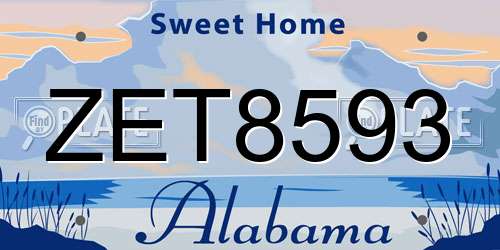 ZET8593 Alabama License Plate