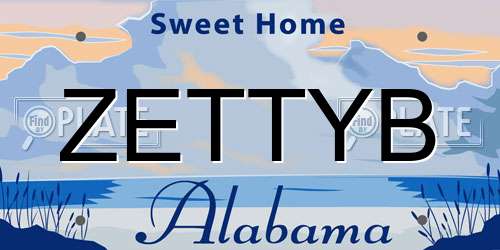 ZETTYB Alabama License Plate