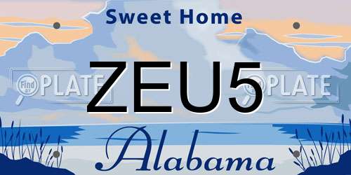 ZEU5 Alabama License Plate