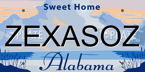 ZEXASOZ Alabama License Plate