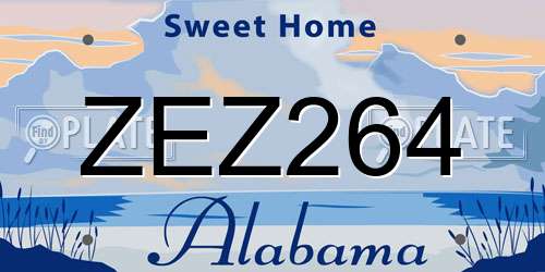 ZEZ264 Alabama License Plate