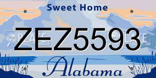 ZEZ5593 Alabama License Plate