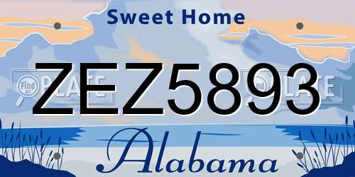 ZEZ5893 Alabama License Plate