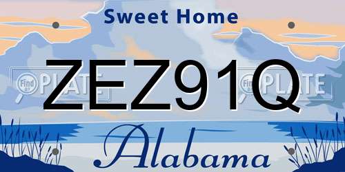 ZEZ91Q Alabama License Plate