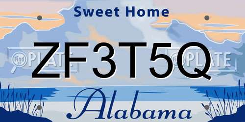 ZF3T5Q Alabama License Plate