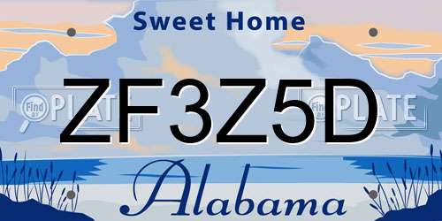 ZF3Z5D Alabama License Plate