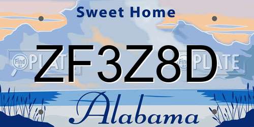 ZF3Z8D Alabama License Plate