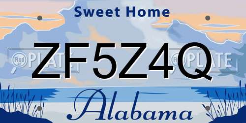 ZF5Z4Q Alabama License Plate