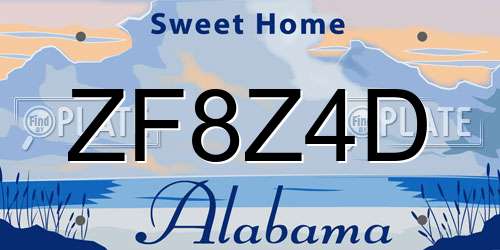 ZF8Z4D Alabama License Plate