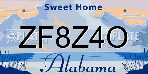 ZF8Z4O Alabama License Plate