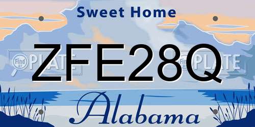 ZFE28Q Alabama License Plate