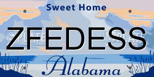 ZFEDESS Alabama License Plate