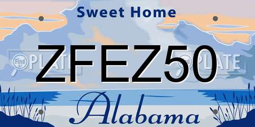 ZFEZ50 Alabama License Plate