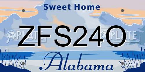 ZFS24O Alabama License Plate