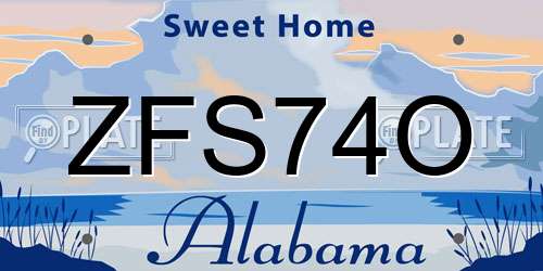ZFS74O Alabama License Plate