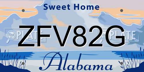 ZFV82G Alabama License Plate
