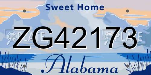 ZG42173 Alabama License Plate