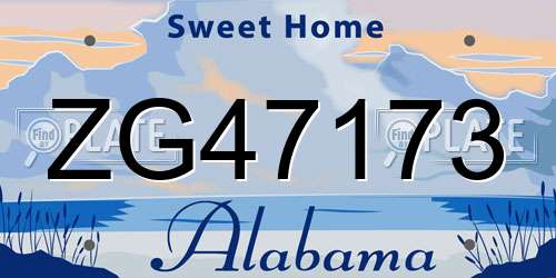 ZG47173 Alabama License Plate