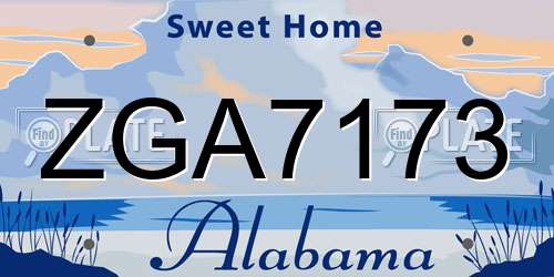 ZGA7173 Alabama License Plate
