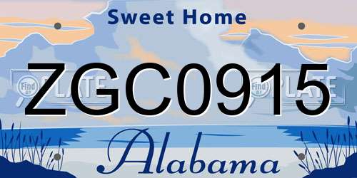 ZGC0915 Alabama License Plate