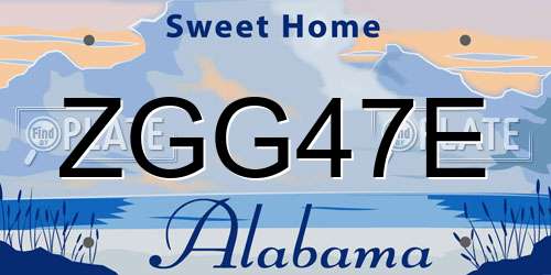 ZGG47E Alabama License Plate