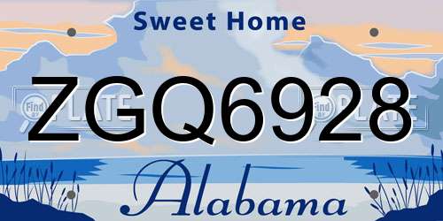 ZGQ6928 Alabama License Plate