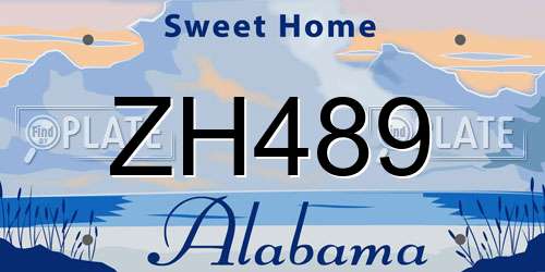 ZH489 Alabama License Plate