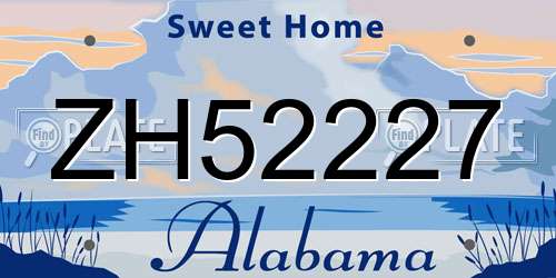 ZH52227 Alabama License Plate