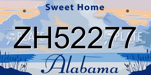 ZH52277 Alabama License Plate