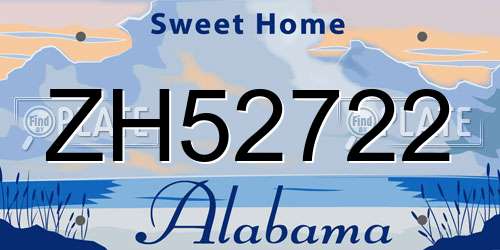 ZH52722 Alabama License Plate