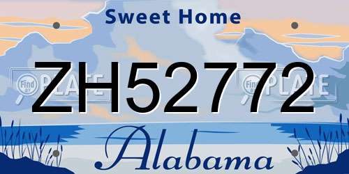 ZH52772 Alabama License Plate