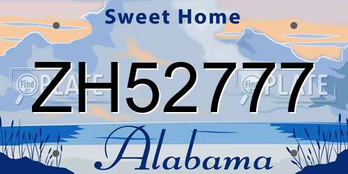 ZH52777 Alabama License Plate