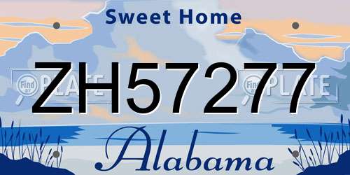 ZH57277 Alabama License Plate